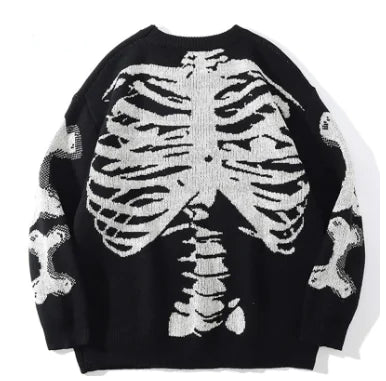 Skeleton Patch Embroidery Hooded Sweatshirt