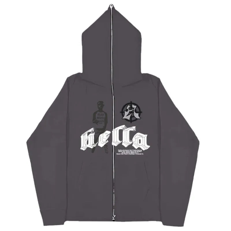 CALXRA Oversized Zipper Hoodie