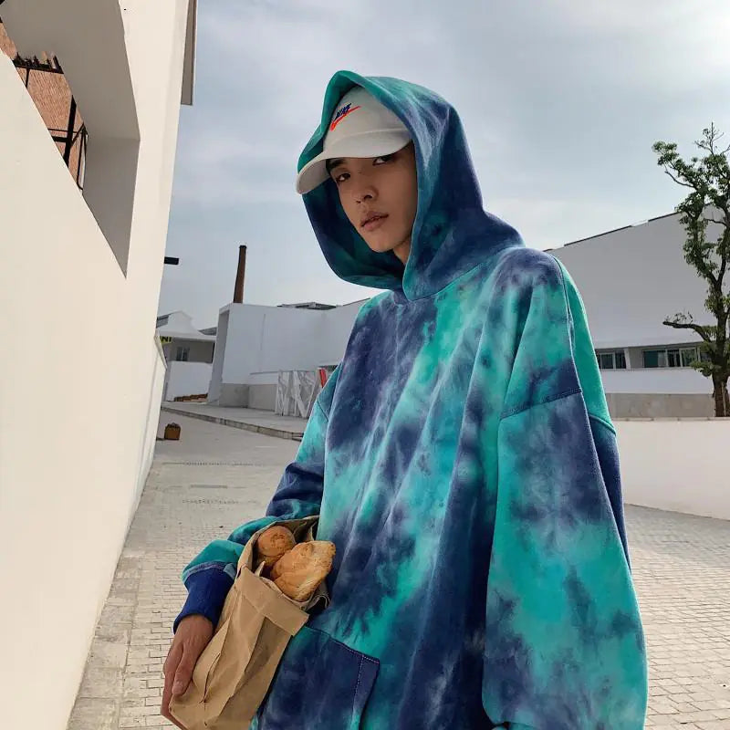 Men's Oversized Tie-Dye Camouflage Hoodie Sweatshirt
