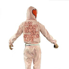 Y2K Fashion Hoodie with Heart Letter Print