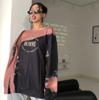 A BEAN Black Tie-Dye Oversized Sweatshirt Top