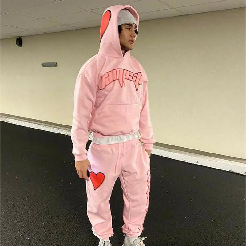 Y2K Fashion Hoodie with Heart Letter Print