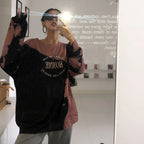 A BEAN Black Tie-Dye Oversized Sweatshirt Top